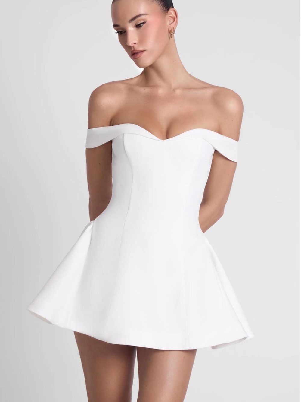 Leau XS NEW Raquel Babydoll Corset Mini Dress White Romantic Bridal Graduation